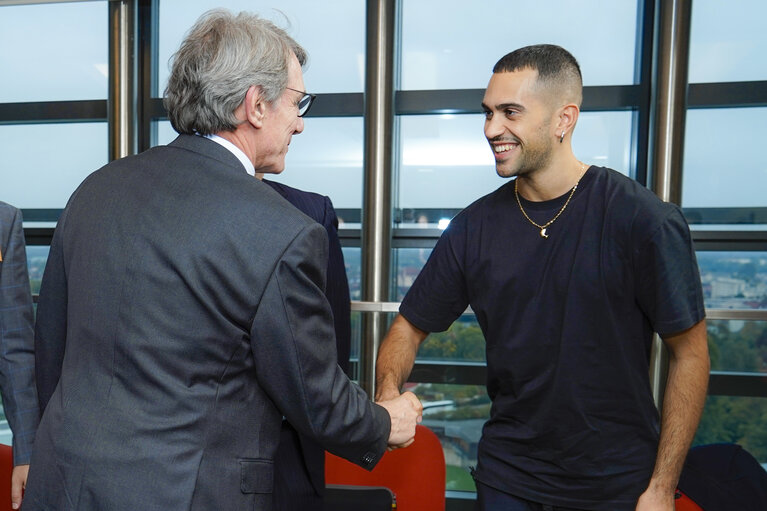 Photo 27 : David SASSOLI, EP President meets with Alessandro MAHMOOD and MAIORINO