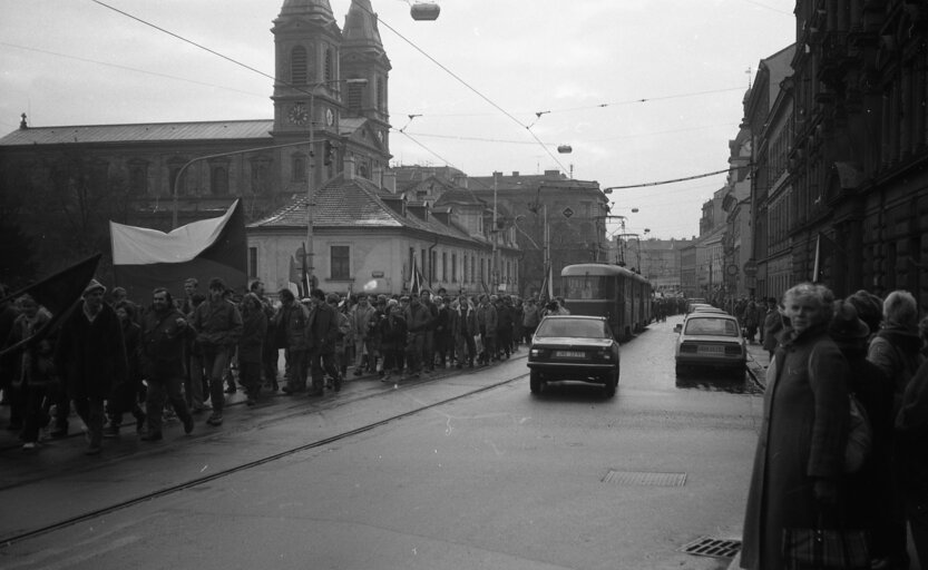 Velvet revolution in the streets of Prague - Josef S. released these pictures in memory of his uncle who took these shots