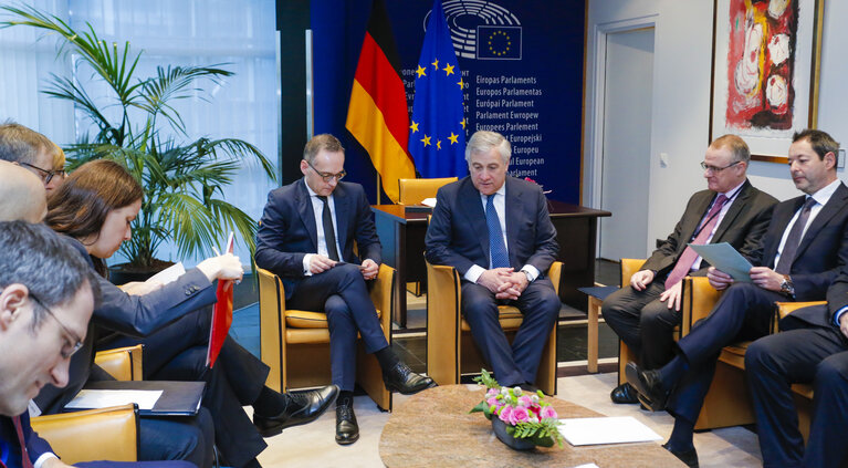 Photo 1: Antonio TAJANI, EP President meets with Heiko MAAS, German Federal Minister of Foreign Affairs