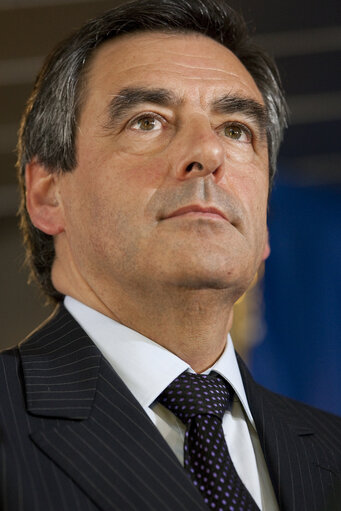 Fotografi 3: French Prime Minister François FILLON visits the EP in Strasbourg