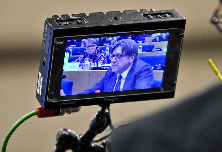 Fotografija 6: AFCO committee meeting - BREXIT : exchange of views on the state of play of the negotiations with Guy Verhofstadt, Parliament's coordinator for the negotiations on the UK withdrawal from the EU, and with Danuta Huebner, member of the Parliament's Brexit Steering Group