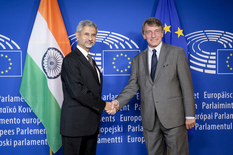 Fotografija 7: David SASSOLI - EP President meets with Subrahmanyam JAISHANKAR - Indian Minister for Foreign affairs