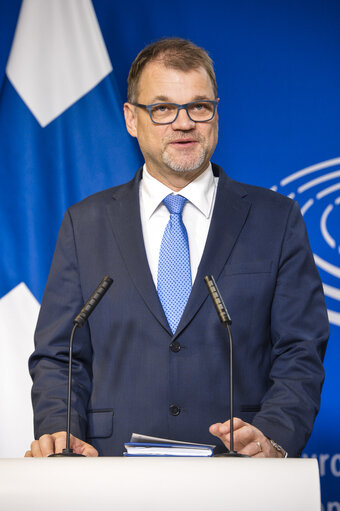 Fotografija 9: Visit of the Prime Minister of Finland - Press point