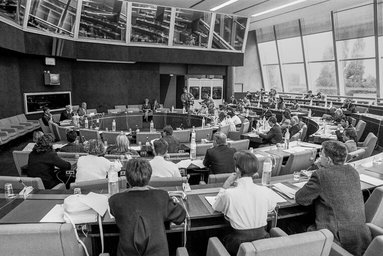 Press point at the European Parliament in Strasbourg