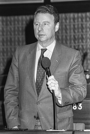 MEP Pierre LALUMIERE during a session in Strasbourg .