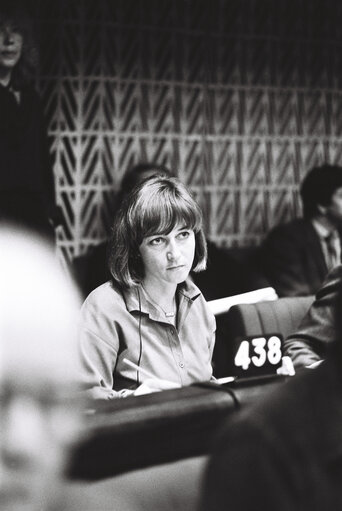 Fotografija 1: Beate WEBER during a plenary session in Strasbourg in October 1979.