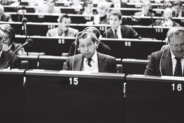 Fotó 2: The MEP Poul MOLLER during a session in the hemicycle of Strasbourg in November 1979.