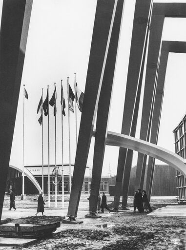 The pavillon of the European Coal and Steel Community (ECSC) at the Brussels Universal Exhibition of 1958