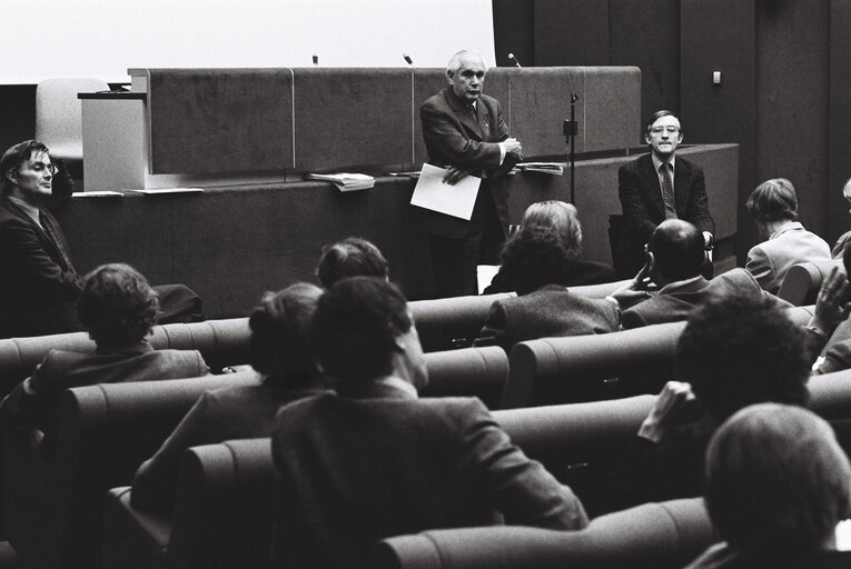 Fotografi 3: Plenary session in Strasbourg in December 1979.Meeting