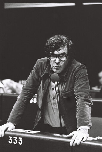 The MEP Didier MOTCHANE during a session in the hemicycle of Strasbourg in November 1979.