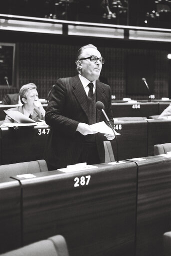 Suriet 3: The MEP Emmanuel MAFFRE-BAUG√â during a session in Strasbourg in January 1980.