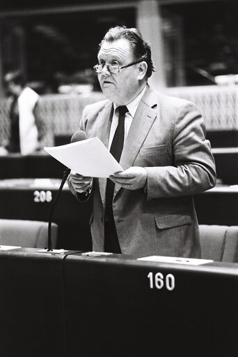 The MEP Louis BAILLOT during a plenary session in Strasbourg in November 1979.