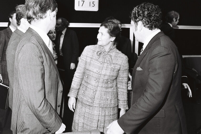 Plenary session in Strasbourg in December 1979.Press Conference