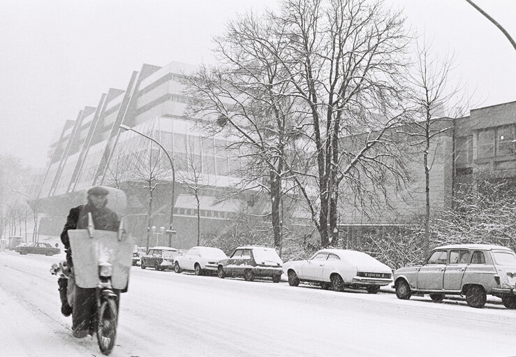 Fotó 2: The European Parliament in Strasbourg under snow in 1978