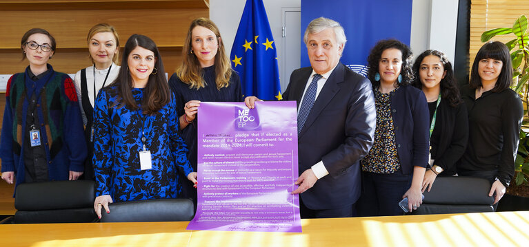 Fotografija 1: Antonio TAJANI - EP President meets with representatives of the ' Me Too movement ' - #metoo