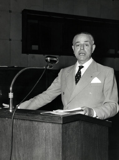 Gaetano Martino delivers a speech in june 1960