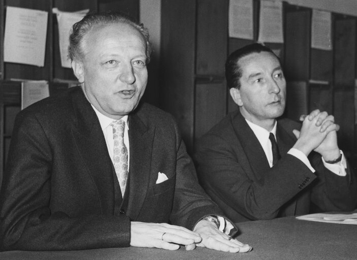 Hans FURLER during the Constitutive session of the new European Parliamentary Assembly on the 19th of March 1958