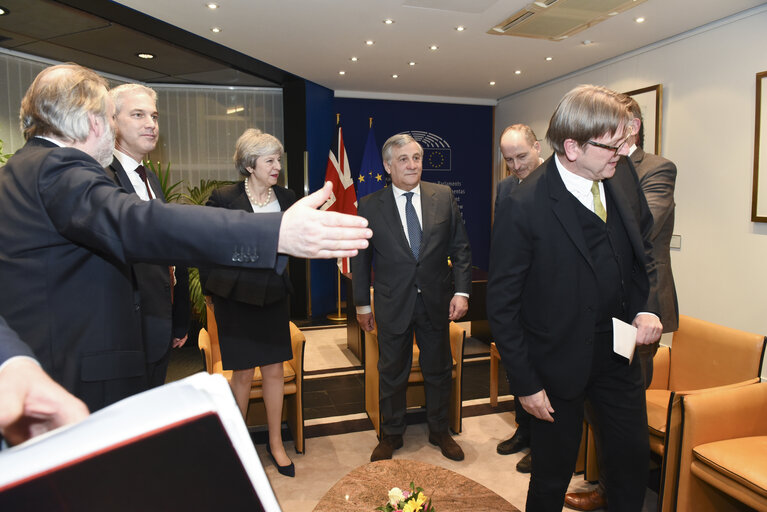 Photo 9 : Antonio TAJANI, EP President meets with Theresa MAY, British Prime Minister