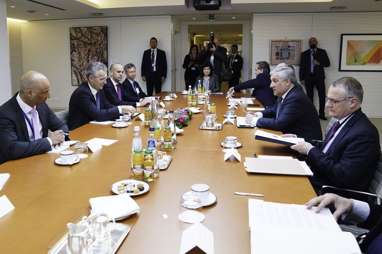 Photo 2 : Antonio TAJANI - EP President meets with Jens STOLTENBERG - NATO Secretary General