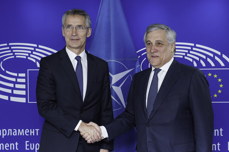 Photo 5 : Antonio TAJANI - EP President meets with Jens STOLTENBERG - NATO Secretary General