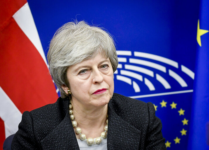 Photo 28 : Statement of British Prime Minister Theresa MAY on Brexit negotiations