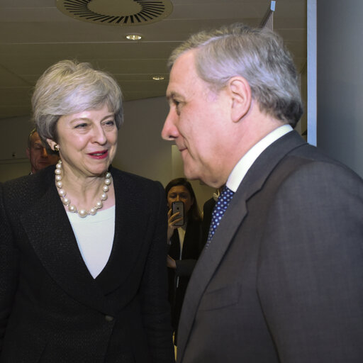 Antonio TAJANI, EP President meets with Theresa MAY, British Prime Minister