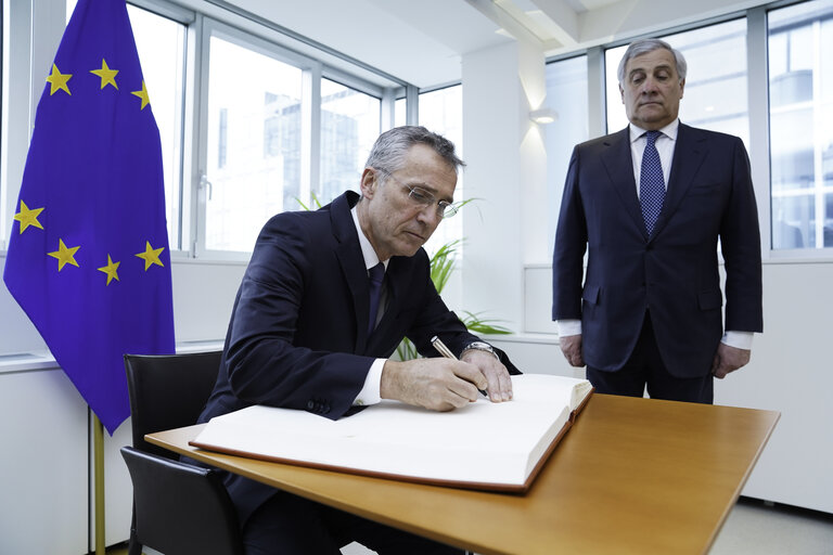 Photo 7 : Antonio TAJANI - EP President meets with Jens STOLTENBERG - NATO Secretary General