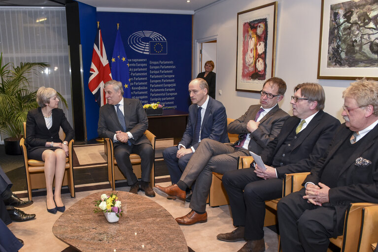 Antonio TAJANI, EP President meets with Theresa MAY, British Prime Minister