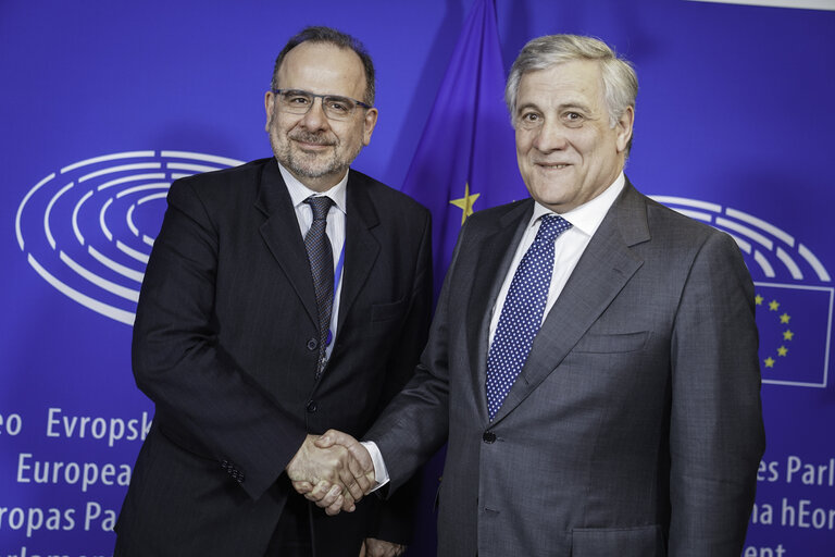 Снимка 4: Antonio TAJANI, EP President meets with Luca JAHIER, EESC president