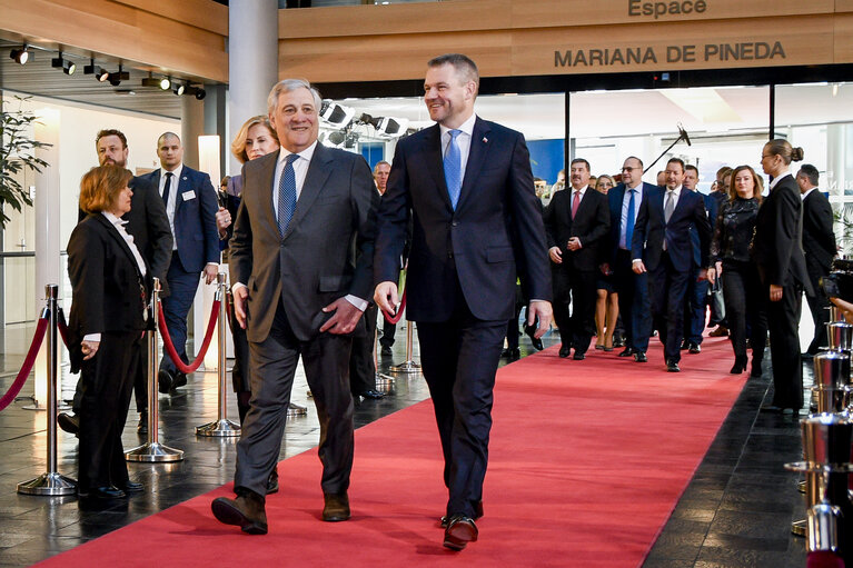 Fotografija 4: Antonio TAJANI, EP President meets with Peter PELLEGRINI,  Slovak Prime Minister