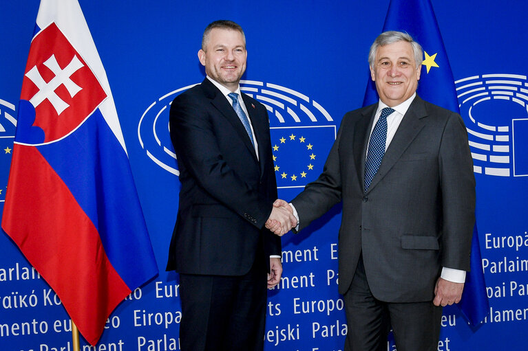 Fotografija 3: Antonio TAJANI, EP President meets with Peter PELLEGRINI,  Slovak Prime Minister