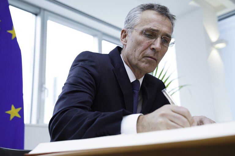 Photo 8 : Antonio TAJANI - EP President meets with Jens STOLTENBERG - NATO Secretary General