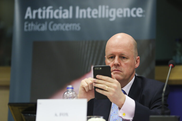 Photo 22: Seminar in the framework of Article 17 of the Treaty on the Functioning of the European Union: ' Artificial Intelligence: Ethical Concerns '- Panel 2: Artificial Intelligence at the Service of Society