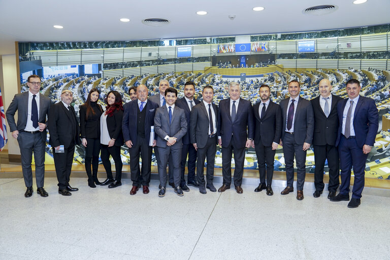 Antonio TAJANI, EP President meets with with Italian's visitors