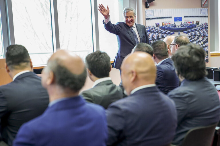 Antonio TAJANI, EP President meets with with Italian's visitors
