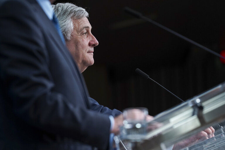 Photo 4 : European Council - Press conference by Antonio TAJANI, President of the EP