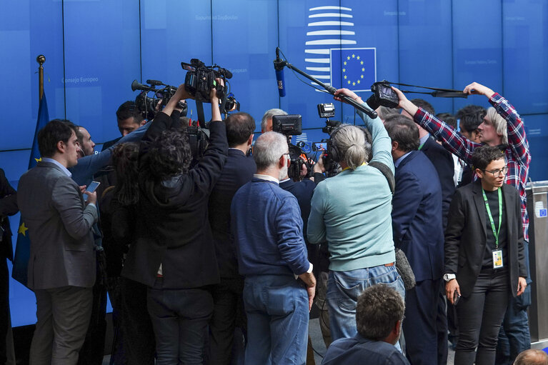 Photo 1 : European Council - Press conference by Antonio TAJANI, President of the EP