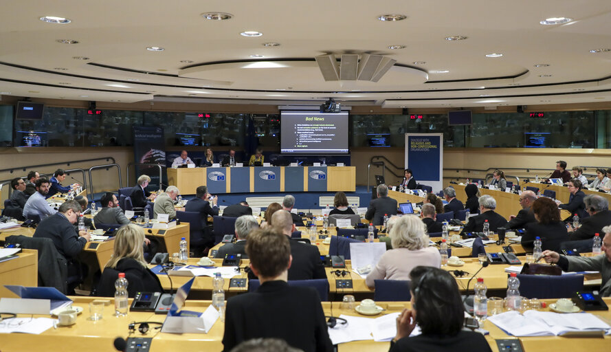 Photo 6: Seminar in the framework of Article 17 of the Treaty on the Functioning of the European Union: ' Artificial Intelligence: Ethical Concerns '- Panel 2: Artificial Intelligence at the Service of Society