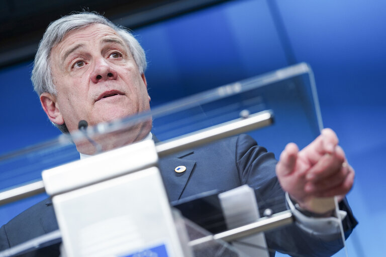 European Council - Press conference by Antonio TAJANI, President of the EP