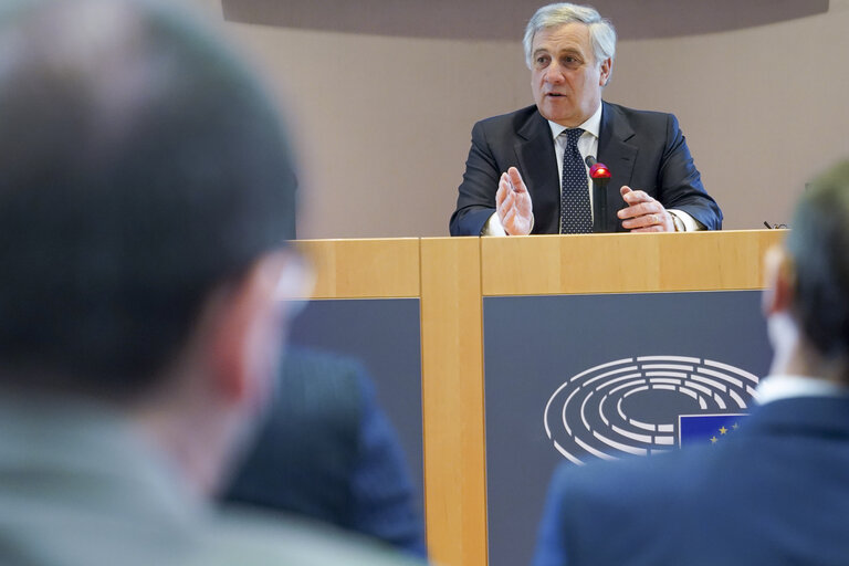 Antonio TAJANI, EP President meets with with Italian's visitors