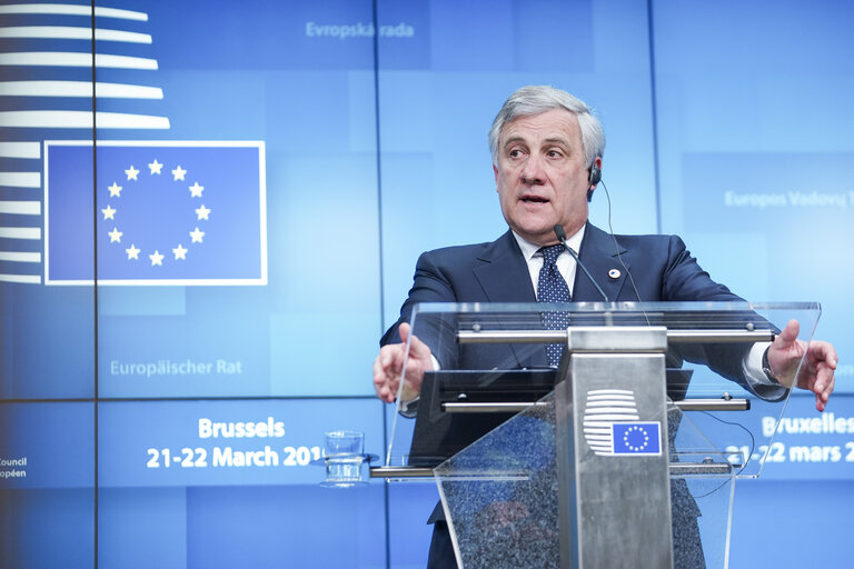 Photo 7 : European Council - Press conference by Antonio TAJANI, President of the EP