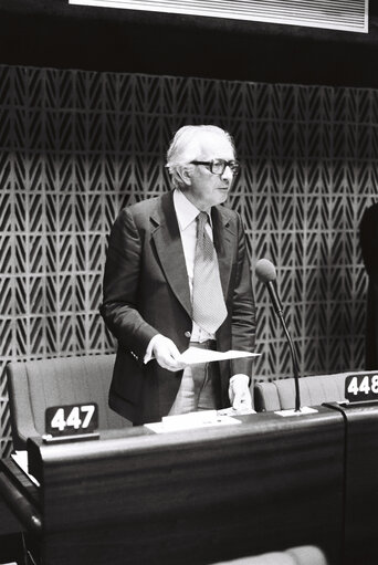 The MEP Maurits COPPIETERS during a session in Strasbourg in May 1980.