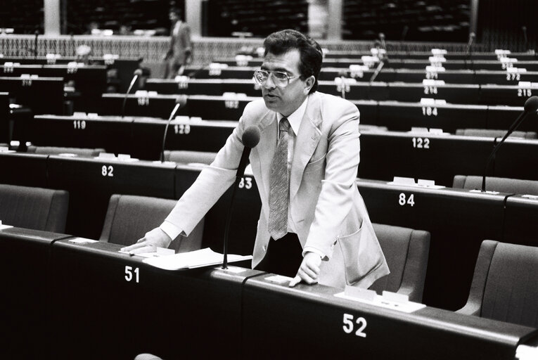 The MEP Marcel COLLA during a session in Strasbourg on May 1980.