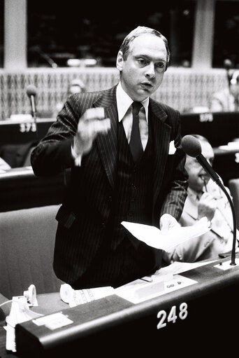 The MEP Yves GALLAND during a session in Strasbourg in May 1980.