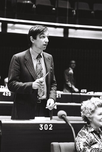 The MEP William Francis NEWTON DUNN during a session in Strasbourg in May 1980.