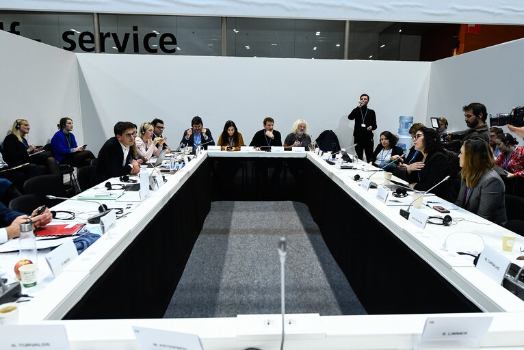 EP Delegation to COP25 Chile (Madrid) - 25th Conference of the Parties (COP25) to the United Nations Framework Convention on Climate Change (UNFCCC) - European Parliament Delegation meeting with Ms. Julie CERQUEIRA, Executive Director, US Climate Alliance at COP 25 in Madrid, on December 10, 2019.