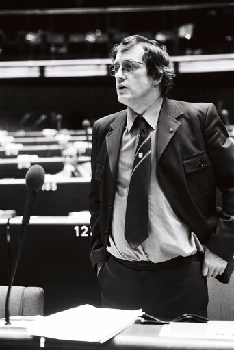 The MEP Roland BOYES during a session in Strasbourg in May 1980.