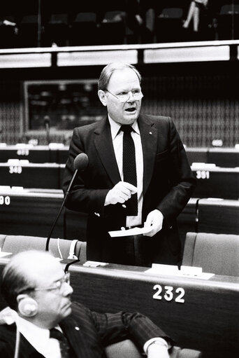 The MEP Horst LANGES during a session in Strasbourg on May 1980.