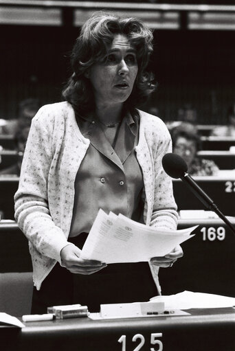 The MEP Edith CRESSON during a session in Strasbourg in May 1980.