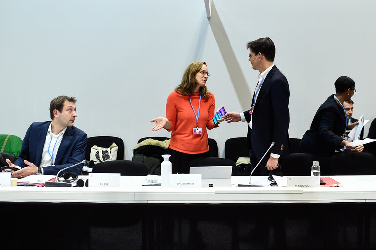 EP Delegation to COP25 Chile (Madrid) - 25th Conference of the Parties (COP25) to the United Nations Framework Convention on Climate Change (UNFCCC) - European Parliament Delegation meeting with Ms. Julie CERQUEIRA, Executive Director, US Climate Alliance at COP 25 in Madrid, on December 10, 2019.